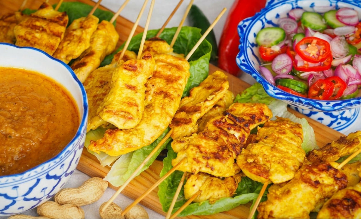Chicken Satay with Peanut Sauce and Nam Ajad - Mae Jum Store (US)