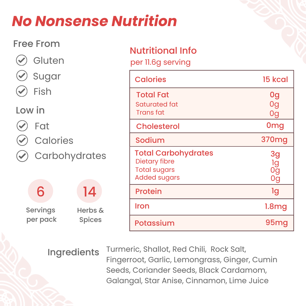 Nutrition information for Thai Khao Soi Paste