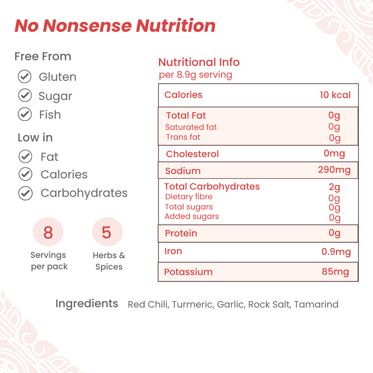 Nutrition information for Thai Sour Curry Paste